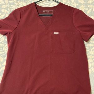FIGS Burgundy Catarina top size S